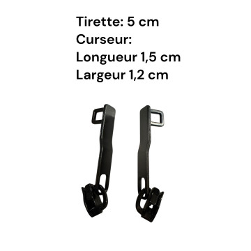 Set of 2 Zipper pulls TAC-Diane for hardshell or softshell suitcases suitable for Samsonite, Delsey and other brands