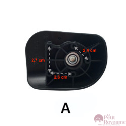 Single replacement wheels A-35bis for 4-wheeled hardside luggages, suitable for Delsey