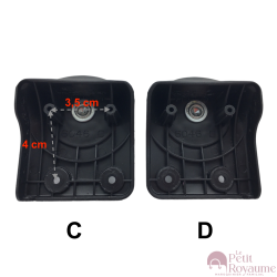 Single replacement wheels 6046 for 4-wheeled softside luggages, suitable for many brands such as Samsonite, Delsey