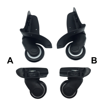 Single replacement wheels DJ02 for 4-wheeled softside luggages, suitable for many brands such as Lys and David Jones