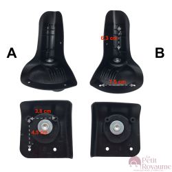 Single replacement wheels DJ02 for 4-wheeled softside luggages, suitable for many brands such as Lys and David Jones