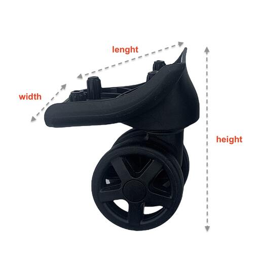 Measurements of the wheel block (cm)